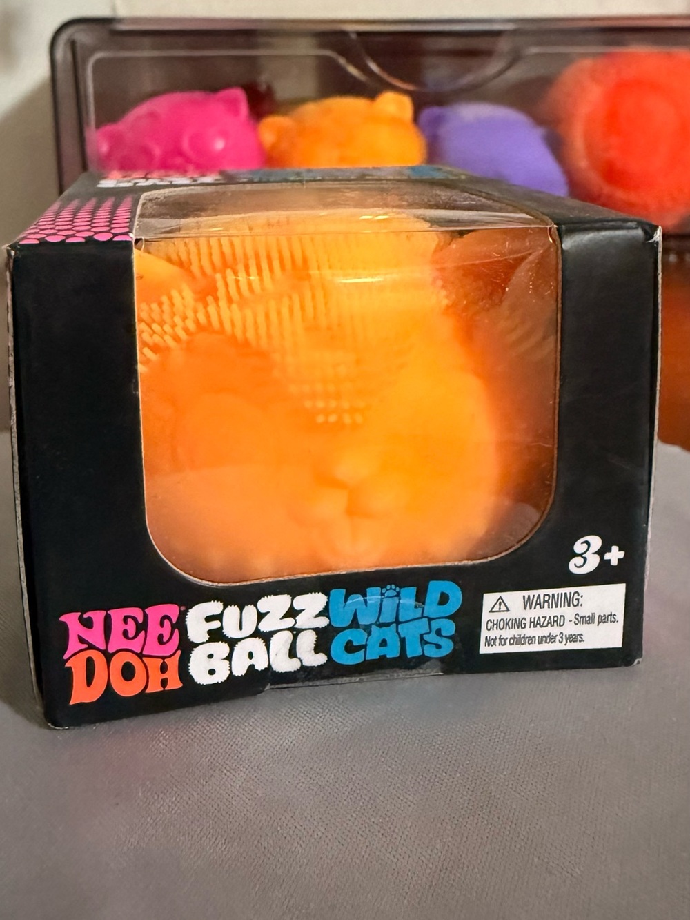 Genuine NeeDoh Wild Cats Fuzz Ball - Orange Velvet Squeeze random pattern